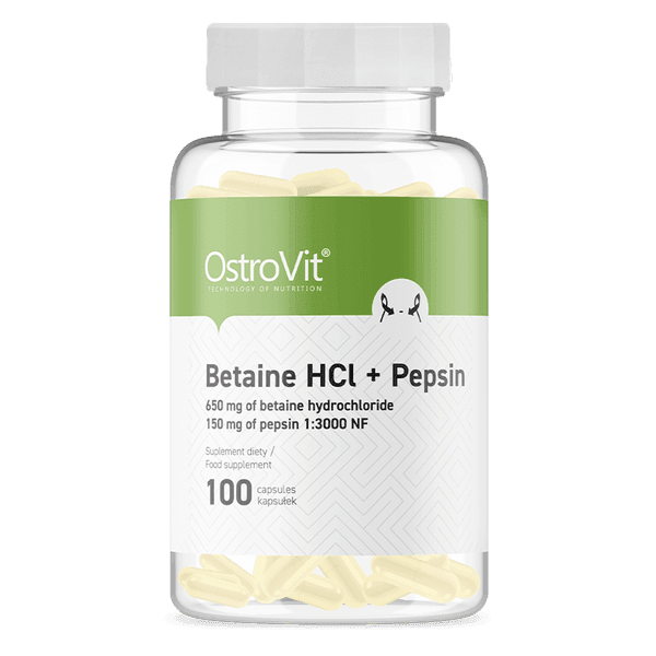 12 x OstroVit Betaine HCl + Pepsine 100 capsules