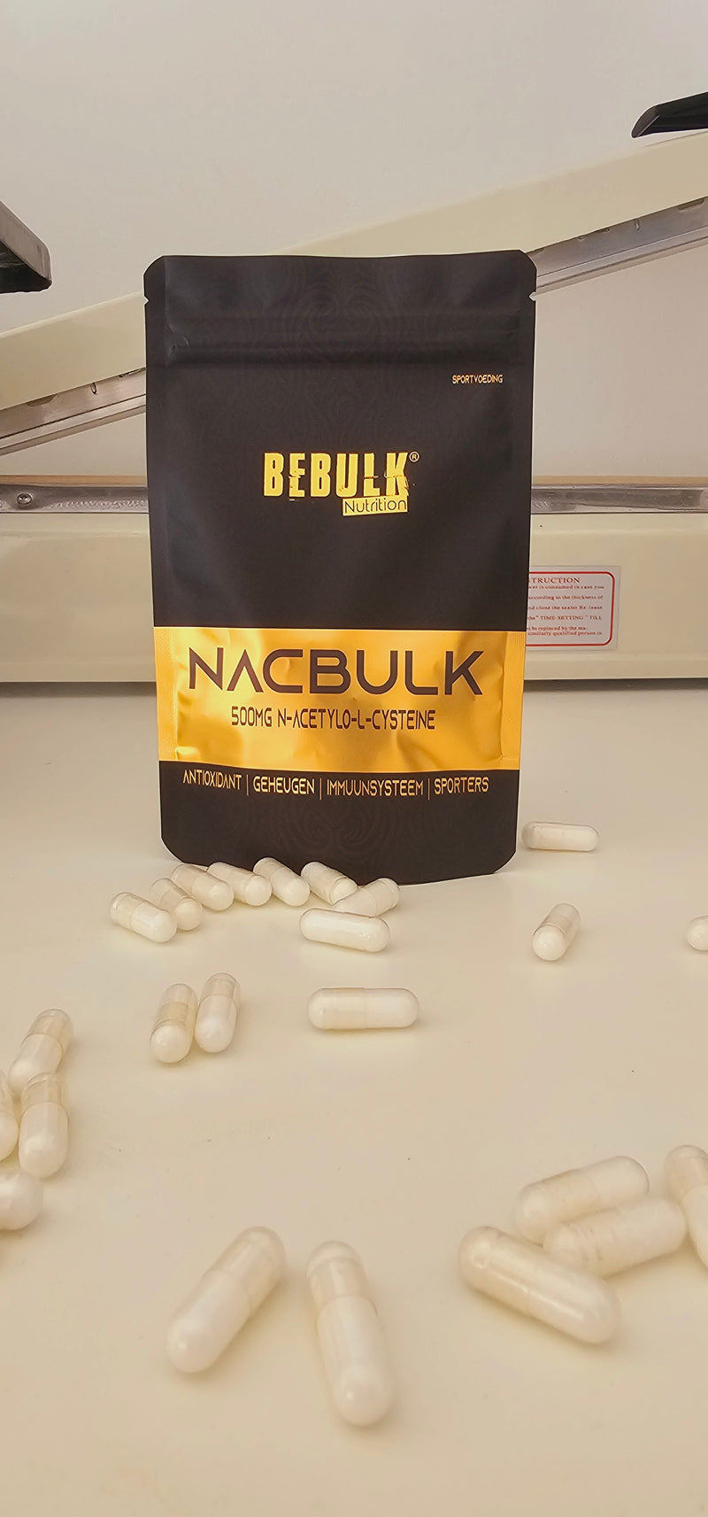 NacBulk - NAC 500 mg N-Acetyl-Cysteine - Vegan - BeBulk Nutrition (bol)