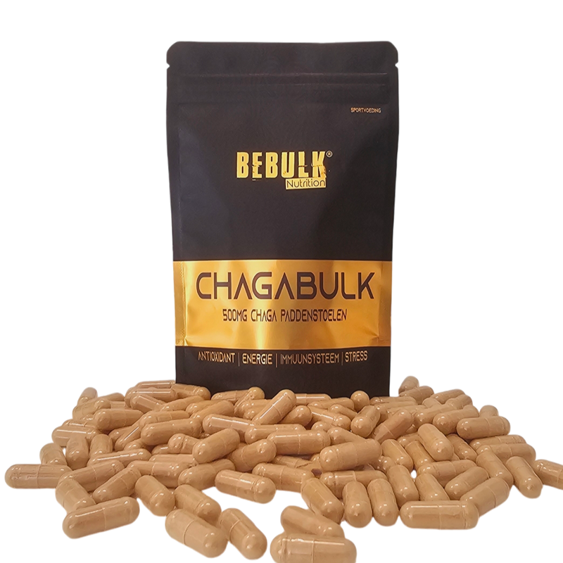 ChagaBulk - Chaga 500mg Paddenstoel - Vegan - BeBulk Nutrition