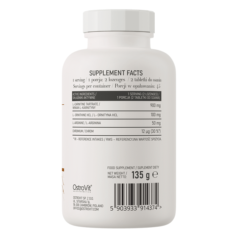 OstroVit L-Carnitine zuigtabletten 90 tabletten