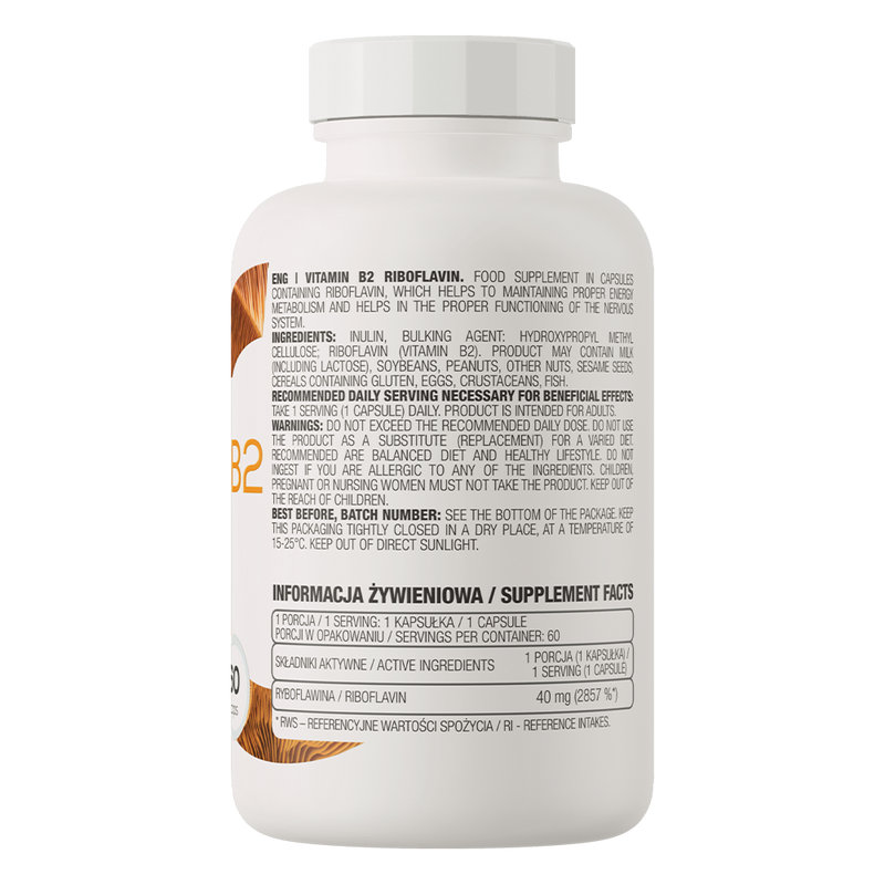 Vitamin Vitamine B2 Riboflavine 60 capsules