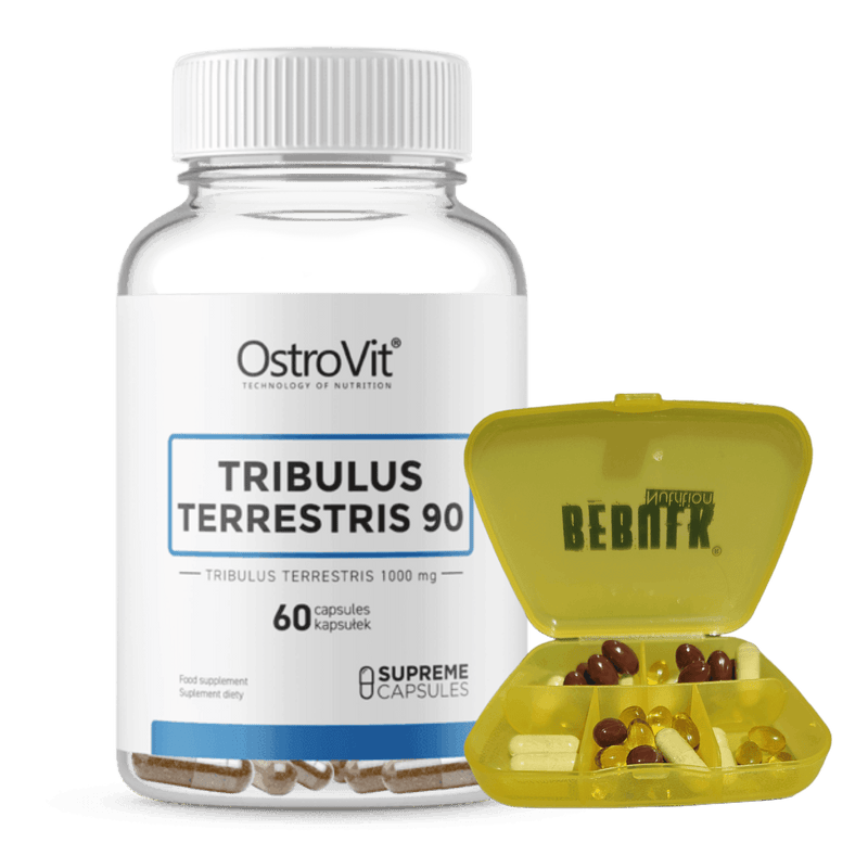 Tribulus Terrestris 90 60 capsules + BeBulk Nutrition Pillendoos