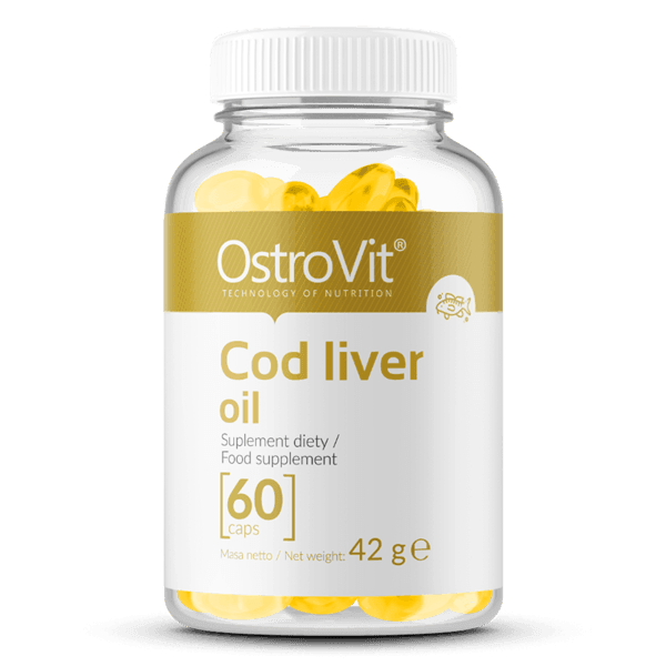 Cod Liver Oil 500mg, Vit A 375µg, Vit D 3,38 µg  60 Capsules OstroVit